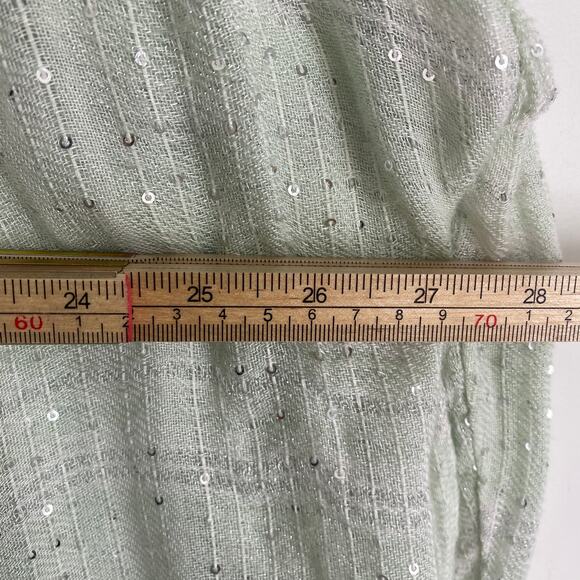 Free People Tunic Top Gauzy Breezy Light Green Silver Sequins Oversized S - Picture 6 of 8